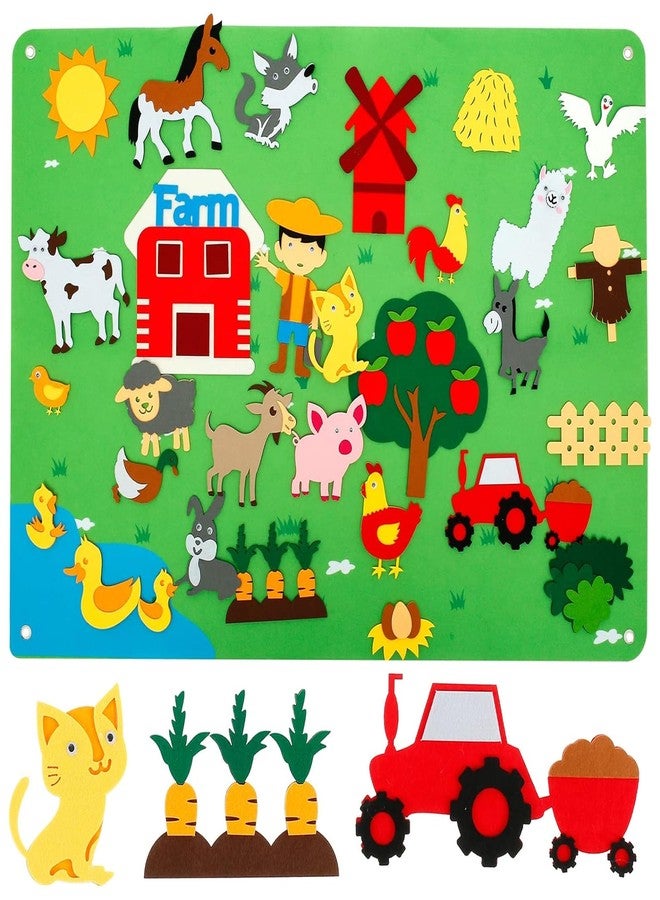 Kidology Montessori Farm Felt Story Board Set-Educational&Interactive Play Mat With Farm&Ocean Animals For Toddlers,Perfect For Preschool Storytelling&Early Learning Birthday Gifts,Multicolor - Image 1
